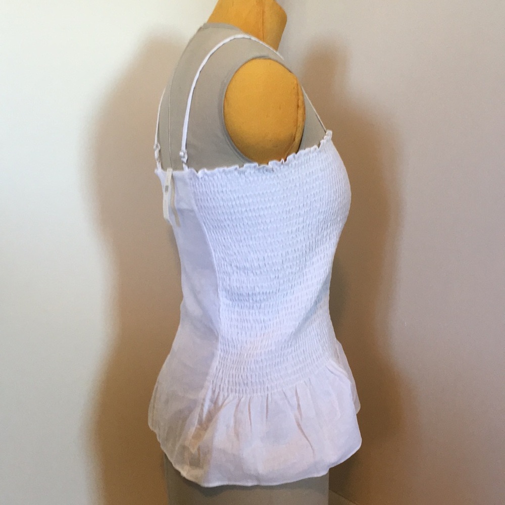 Anthropologie Maeve smocked tank top, small white